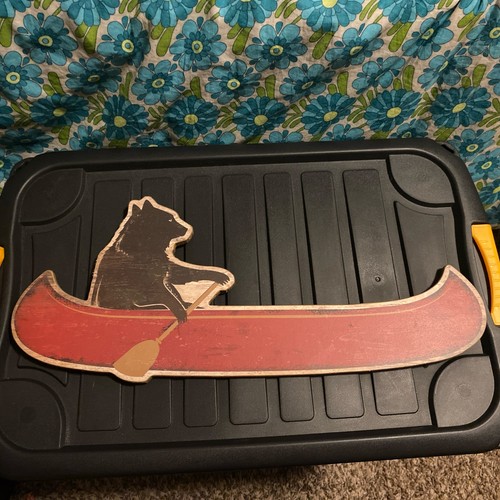 Bear canoe wall - canoe, art