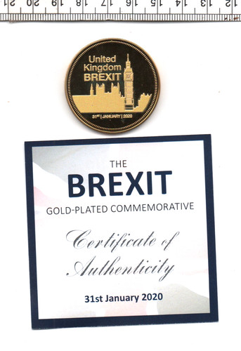 2020 brexit commemorative - brexit, gold