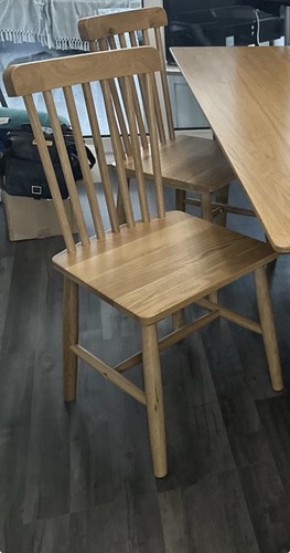 Oak vineer dining chairs - oak,