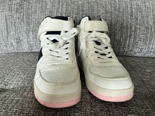 Next Girls Hi Top Trainers White Black Silver Pink Size UK 1 Euro 33
