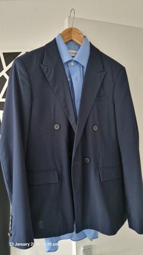 Navy double breasted blazer - breasted,