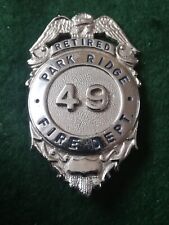 Old Obsolete 1960s Parkridge Fire Department Retired Fireman Named Badge.