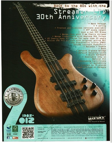 2012 warwick streamer - warwick, 30th