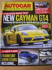 AUTOCAR MAGAZINE SEP 2015 CAYMAN GT4 FRANKFURT SHOW STARS MACAN ARIEL ATOM TESLA
