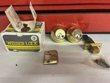 Vintage  Weiser Double Cylinder Deadbolt Lock Bright Brass D9370L  2 3/8”