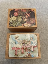 2 x Flower Fairy Trinket Wooden Boxes