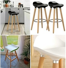 2 x Bar Stools Kitchen Island Breakfast Barstool Wooden Frame Stools For Kitchen