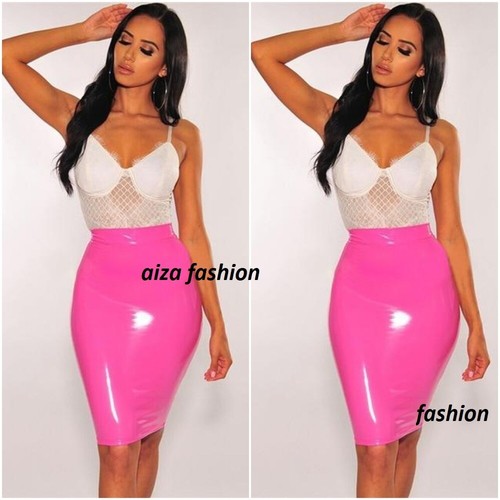 Womens vinyl bodycon midi - womens,