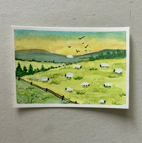 Original aceo watercolour - watercolour,