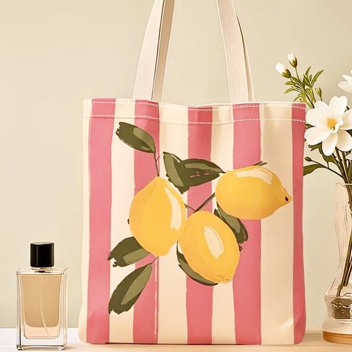 New lemon pink striped tote - pink,