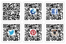 QR Code Printed Stickers - 25mm Sticky Labels with optional logo
