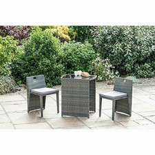 Rattan Garden Furniture Bistro Sets of 2 Chairs Patio Table and Chairs-Repacked