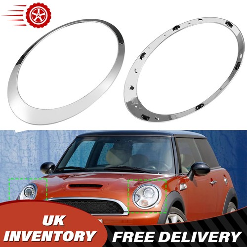 Pair chrome headlight trim - chrome,