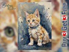 Ginger kitten print on - kitten,