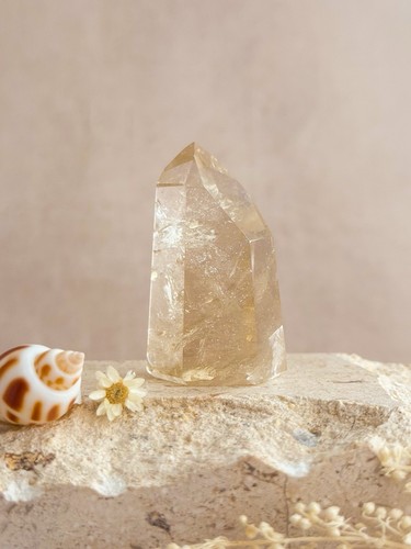Natural citrine point with - natural,