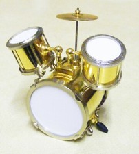 Dolls House Drum Set Kit Gold