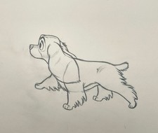 Lady and The Tramp Lady Production Drawing Disney Cel Original