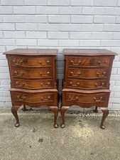 Pair mahogany draw bedside - 4,