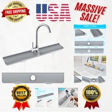 32" Silicone Kitchen Sink Splash Guard - Self-Draining & Adjustable Fit