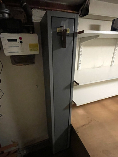 Grey steel shotgun cabinet - grey,