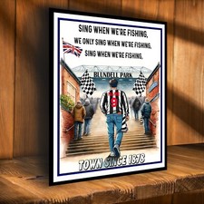 Personalised Grimsby Football Fan Watercolour Stadium Metal Wall Sign SFS31