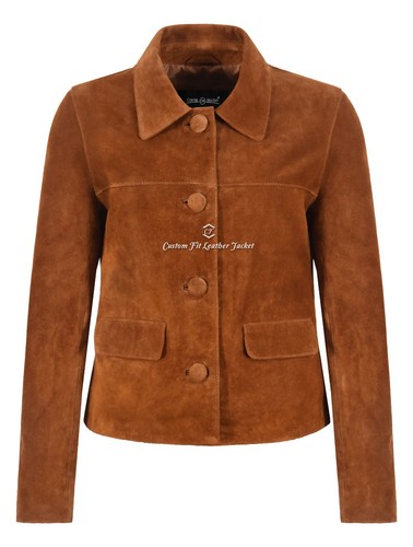 Woman box buttons tan - woman’s,