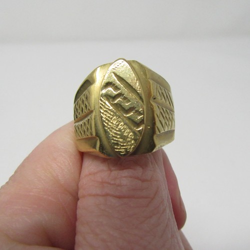 Vintage brass signet ring - brass,