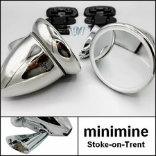 Classic Mini Door TEX Torpedo Bullet Mirror PAIR MMR01L MMR01R stainless steel