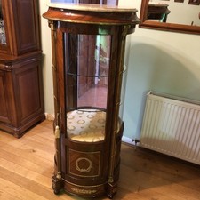 Stunning French Louis XV Style Round Vitrine Ormolu Mounted Display Cabinet