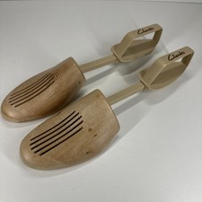 Clarks Wooden Shoe Trees Size LARGE Spring Loaded Made By Nico Vintage