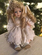 Leonardo Collection Porcelain Sitting Doll - Flora