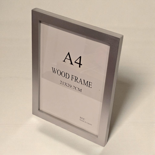 Silver wooden picture - silver,