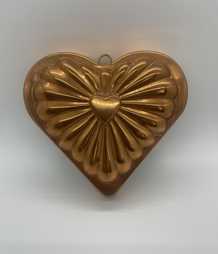 Vintage copper heart shape - copper,