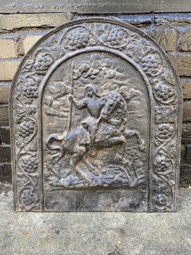 Antique cast iron fireback - antique,