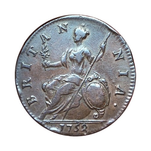 George 1752 halfpenny - george, ii