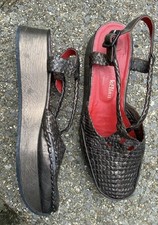 STEPHANE KELIAN WOVEN INTRECCIATO METALLIC LEATHER PLATFORM SANDALS 40 DESIGNER