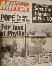 Original COMPLETE Daily Mirror Newspaper May 15 1981 Birthday Read Description