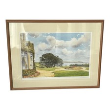 The Carlyon Bay Hotel Cornwall Signed Limited Edition Print Framed 21x17 inch