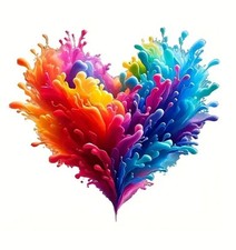 LARGE COLOURFUL HEART CAR