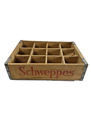 Schweppes wooden soda - wooden, crate