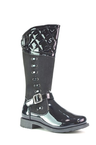 Girls black boots infants mid - black,