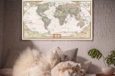 World map canvas wall art - a1,
