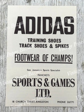 Adidas Pancho's Sports & Games Kingston Jamaica 1966 vintage small print advert