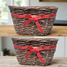 Rustic Wicker Basket Red Bow