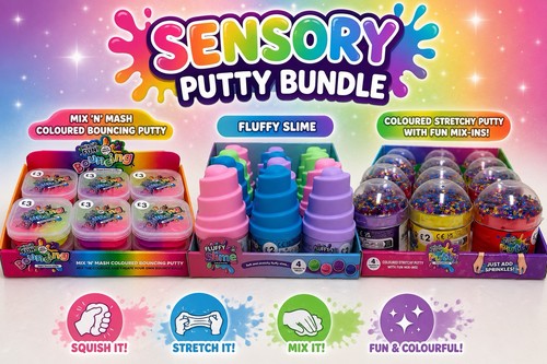 Rainbow bouncing putty - x,