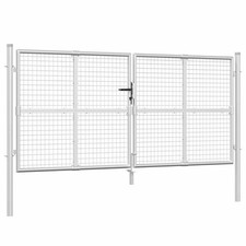 Mesh Garden Gate Fence Door Patio Outdoor Fencing Gate Galvanised Steel vidaXL