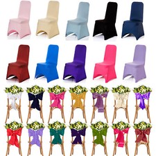 Chair Cover Satin Sash Set Stretch Fit – Multicolour 1pc Party Birthday Wedding