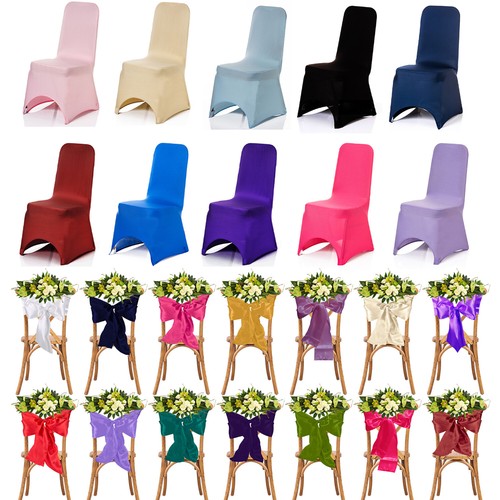 Chair cover satin sash set - cover,