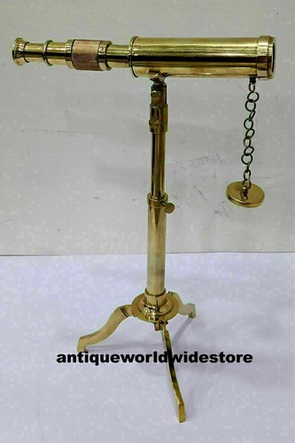 Vintage brass telescope - vintage,