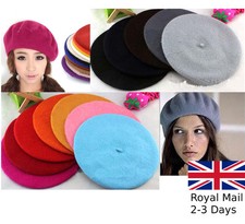 Vintage Unisex French Style Men Women Girls Wool Warm Plain Beret Beanie Hat